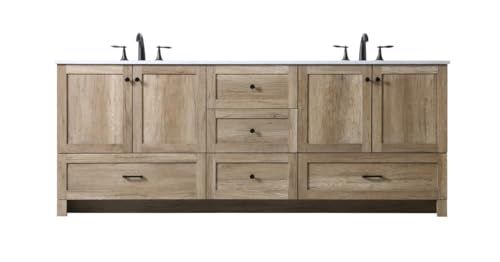 ARS Concepts 84 Inch Double Bathroom Vanity in Natural Oak