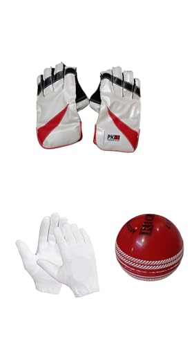 Image of Classic Wicket Keeping Gloves Combo with Soft Inner Gloves & I10 Rubber Ball