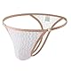 Faringoto Sexy Tanga für Herren, Spitze, T-Rücken, Dessous, U-Beutel, Sissy, Höschen, Bikini-Höschen, Weiss/opulenter Garten, X-Large