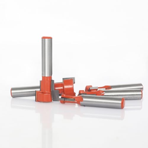 AKYLIN 5-tlg T-Nutfräser 8mm Schaft,T-Track Schlitz Holz Fräser,T-Nutfräser-Set,Fräser für Oberfräse Holzbearbeitung