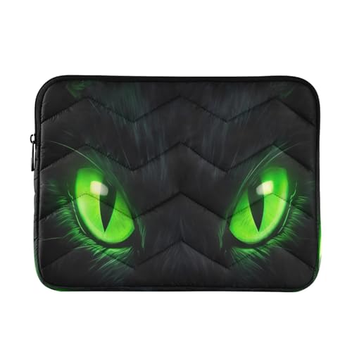 Funda para portátil de 13-14 pulgadas con diseño de ojos verdes de gato