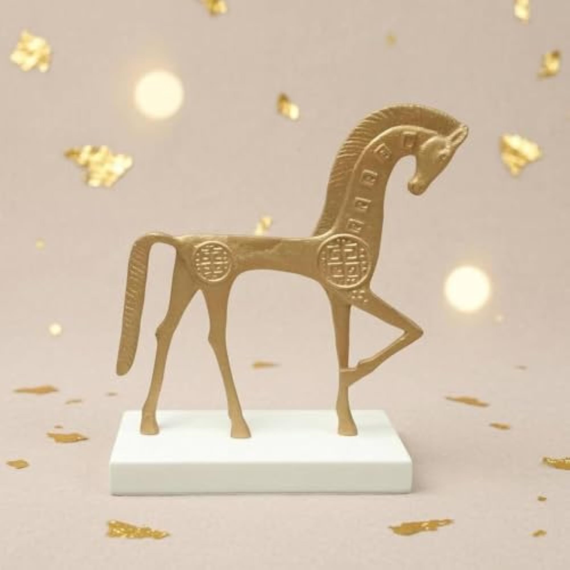 Embossed Horse Tabletop Ornament, Medallion Style