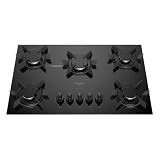 Cooktop 5 Bocas a Gás Dako Pratiko com Acendimento Automático e Mega Chama Preto Bivolt