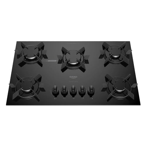 Cooktop 5 Bocas a Gás Dako Pratiko com Acendimento Automático e Mega Chama Preto Bivolt