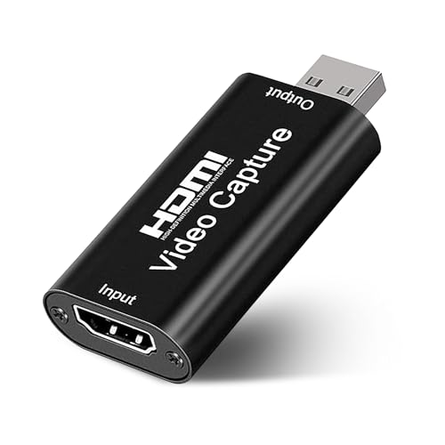 YIQILAIYA Capturadora Video HDMI, Tarjetas de Captura de Audio y Vídeo 1080p Adaptador HDMI a USB, Capturadora para Streaming de Vídeo en Directo y Grabación