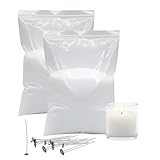 Spetebo Paraffinwachs weiß unparfümiert hochwertig mit 20 Dochten - 2kg - Wachs Granulat geruchsneutral zum Schmelzen und Herstellen von Kerzen - Paraffin Kerzenwachs zum Gießen DIY Kerzenherstellung