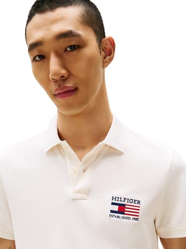 Image of Tommy Hilfiger Men's Short Sleeve Polo Shirts in Regular Fit With Stretch and Organic Pique Cotton
