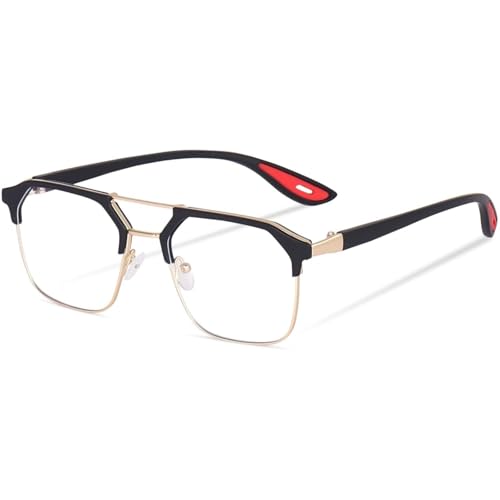 Image of GYNK Premium Square Computer Glasses for Men and Women, Anti-Fatigue Blue Light Blocking Eyewear for Digital Screen Protection