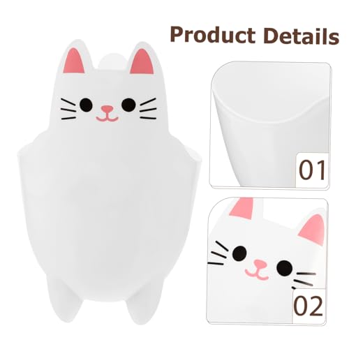 Image of ULTECHNOVO Cute Cat-Shaped Trash Can for Desk Portable Desktop Garbage Bin Lightweight Wastebasket for Home Office and Bedroom for Small Items and Waste