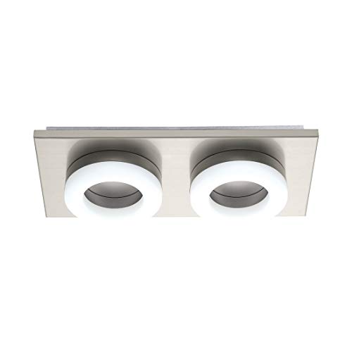 Eglo 32567 LED Deckenleuchte PALENA 2-flammig nickel-matt satiniert L:29,5cm B:14,5cm H:5,5cm