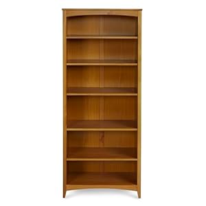 Camaflexi Shaker Style 6 Shelf Bookcase / Solid Wood / 72 inch Tall / Adjustable Shelving / Closed Back / Display Bookshelf for Living Room, Bedroom, Home and Office, Cherry