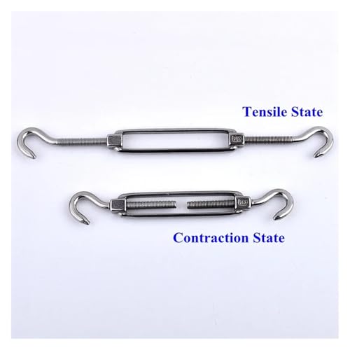 M5~M24 Tensor de cable de acero inoxidable 304 para tensar cable, con gancho y tornillo roscado miniatura 6