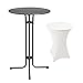Produktbild ESTEXO Stehtisch Bistrotisch inkl. Husse Metall Tisch Gartentisch Partytisch Bartisch Ø 70 cm Schwarz
