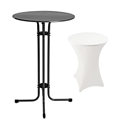 Stehtisch Bistrotisch Schwarz Rund Edelstahlfuß 60 Produktbild-Vorschau 8