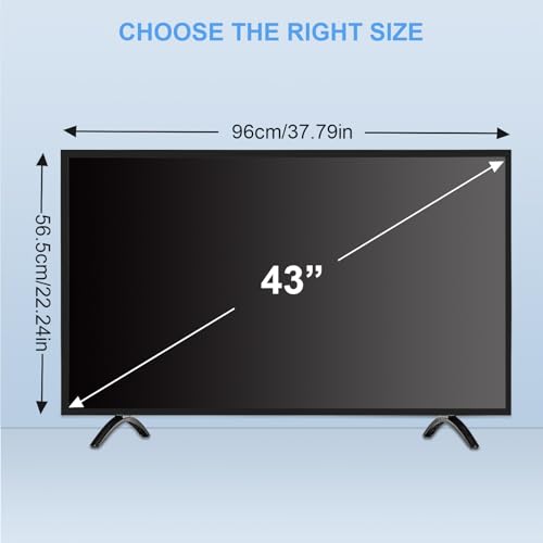 Qoosea 43 Inch TV Screen Protector HD Clear Acrylic Panel for Single-point Dual-point Support Wall-mounted TV Computer Monitor