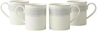 Amazon Brand - Umi Tea Coffee Cups Mugs Set 4 Premium Porcelain (Classic Grey)