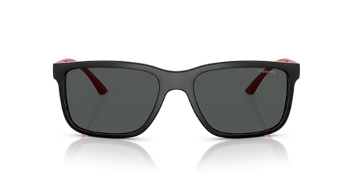 ARNETTE Man Sunglasses Black Matte/Shiny Frame, Dark Grey Lenses, 57MM
