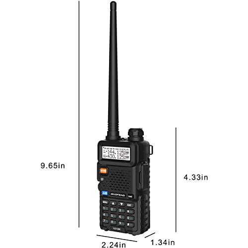 Baofeng Uv-5R Dual Band Two Way Radio (Black), 144-148Mhz & 420-450Mhz #TOP7