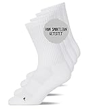 Snocks Lange Laufsocken (4X Paar) Atmungsaktive Sportsocken Anti-Blasen Schutz Winter Herren Weiss Größe 43-46 Running Socks Running Funktionssocken Jogging