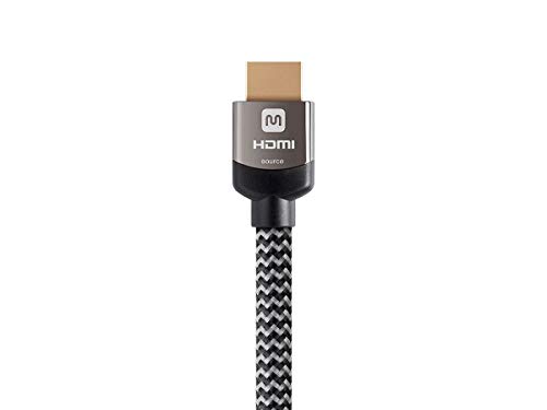 Monoprice Active High Speed HDMI Cable, 4K@60Hz, 18Gbps, HDR, 26AWG, YUV 4:4:4, HDCP 2.2, Braided Jacket, CL3, 25 Feet, Gray - Image 3
