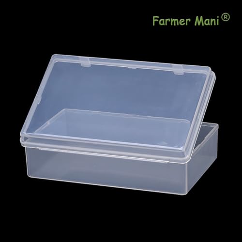 Image of 2 Pack 5.24x3.31x1.58 Inches Rectangular Clear Small Plastic Storage Containers Box with Hinged Lid for Small Items and Other Craft Projects