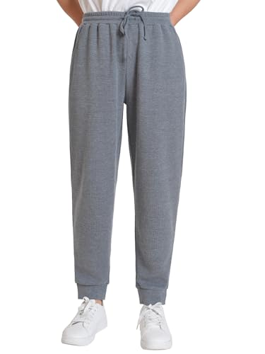 Latuza Women's Petite Lounge Pants Waffle Knit Joggers