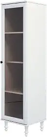 Cristaleira Estante Para Livros Ditália 1 Porta Vidro E-963 Cor:branco
