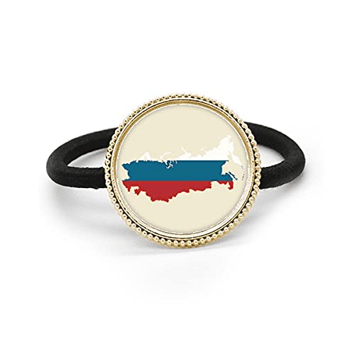 Coletero de Rusia con mapa y bandera adorno de metal plateado para el pelo