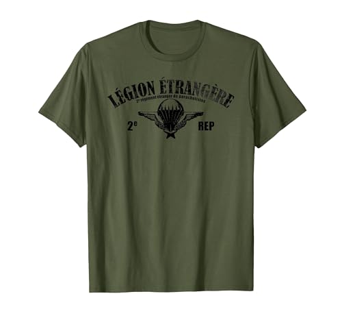 Foreign Legion Parachooper T-Shirt – 2 Rep (Vieilli) T-Shirt, Homme, Olive, L