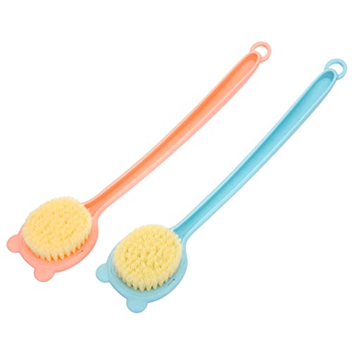 VALICLUD 2Piezas Cepillo De Ducha De Mango Escobilla Para Espalda Para Baños y Masajes Corporales Colores