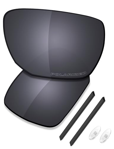 Image of Saucer Premium Replacement Lenses & Rubber Kits for Oakley Ejector OO4142 Sunglasses High Definition - Shield Black Polarized