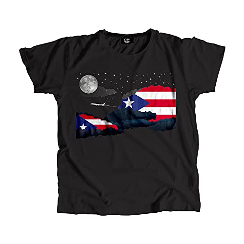 T-shirt Puerto Rico Night Clouds haut de gamme col rond mode unisexe