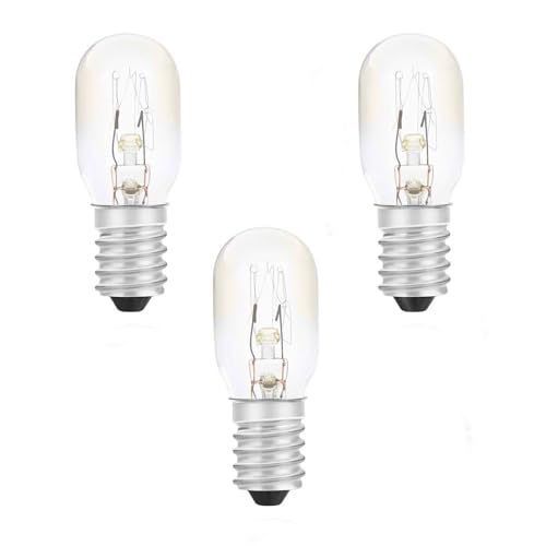 JQslight 14W Scentsy Light Bulb Warm White 2700K E14 Small Screw Oven Bulb Salt Lamp Bulbs T20 Tubular Incandescent Bulb for E14 Pygmy Sewing Machine Light Fridge Bulb (3-Pack)