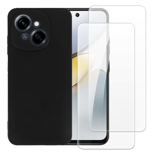 Shantime �P�[�X�{2�����苭���K���X�Z�b�g Tecno Spark Go 1S 4G �Ƃ̌݊������� �ϏՌ��J�o�[���S�ʕی�X�N���[���v���e�N�^�[(�u���b�N)