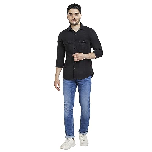 Image of Spykar Men's Regular Fit N /A Full Sleeve Checked Casual Shirts