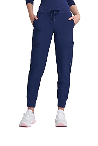 Care+Wear 12-Pocket Jogger Scrub Pants for Women – Moisture Wicking, Ultra-Soft, Wrinkle-Resistant Medical Scrub Pants with a Modern Fit (Medium, Navy)