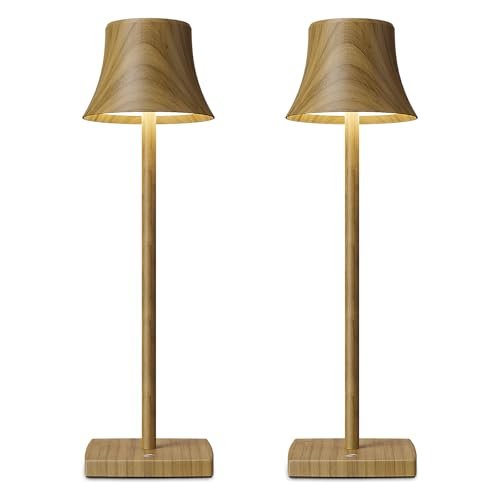 SAKRINGT 2 Pack LED Cordless Table Lamps Rechargeable,5000mAh Battery Operated Table Light,3 Color Stepless Dimming,Portable Small Table Lamp for Patio Restaurant Outdoor