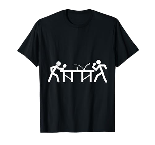 Ping Pong Table Tennis Stick Figures Ping Pong Player T-Shirt