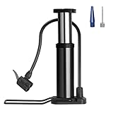 Bike Pump, Mini Bicycle Pump Portable Bike Floor Pump with Presta and Schrader Valves Aluminum Alloy