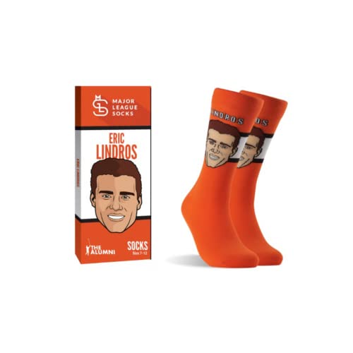 Major League Socks - Philadelphia - Eric Lindros Player Sock, Novelty Hockey Fan Gift, Unisex, One Size (7-13), Collectible, Apparel, Merchandise