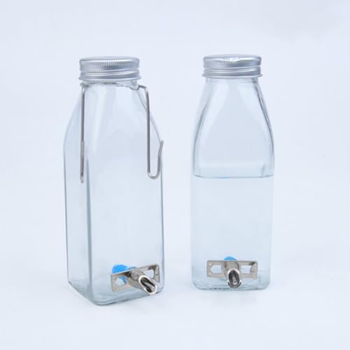 Botella de agua de conejo 350ml de vidrio con soporte colgante 5