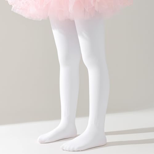Mini angel Girls Fleece Lined Tights Winter Thick Thermal Leggings Footed Dance Tights Age 5-11, 1/2 Pairs3
