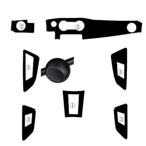 Autocollant carbone poignée Benz GLK X204 protection console centrale