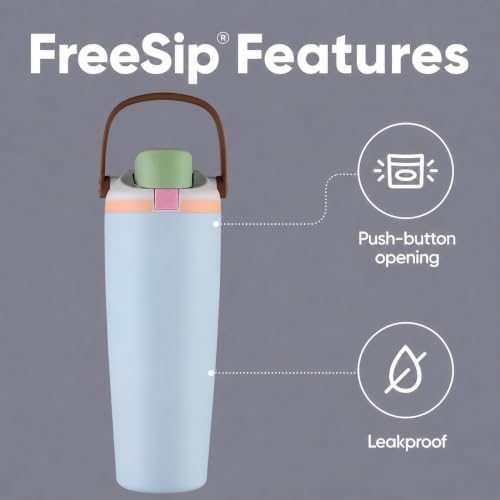 Image of HomeCloud 900ML Stainless Steel Water Bottle - Double-Wall Vacuum Insulated, Leakproof Straw Lid, BPA-Free Reusable Travel Flask with Two-Way Spout for Gym, Office & Outdoor Use (Blue Green)