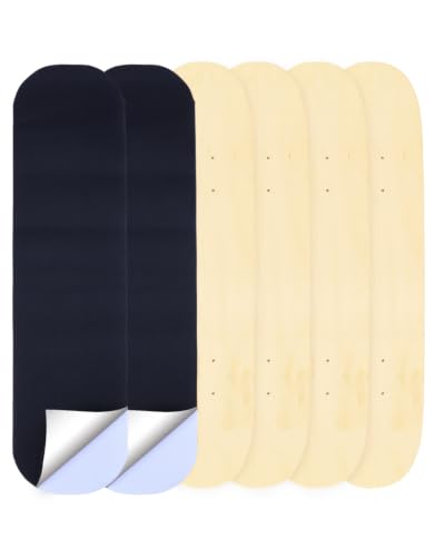 HAPPYER Blank Skateboard Decks 31 x 8 Inch 4 pc – 7-Layer Maple Double Tail Skate Board Deck for Art Painting, Wall Decor, Street Skate, Custom Pro Replacement Plain Skateboards Decks with Sandpaper