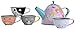 Jewelkeeper Toddler Toys - Tea Party Set for Little Girls - 15 Piece Toddler Tea Set Includes Teapot, Cups, Saucers, Plates, and Serving Tray, Cat Design with Carry Case for Easy Storage