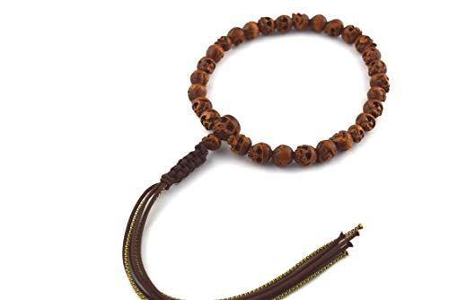 10mm Japanese Boxwood Skull Beads Prayer Beads Mala for Men Meditation Handmade Crafts Gifts for Men