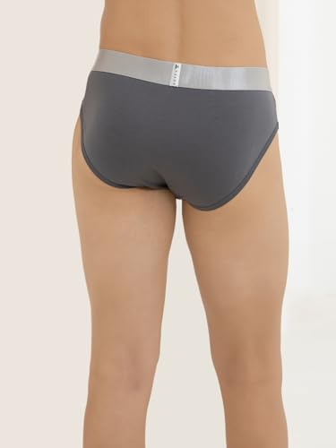 Image of KOFFY Men's Premium Cotton Lycra Brief with Minus Cutting Pouch| Silver Metallic Elastic| 4 Way Stretch| Wrinkle Free| Pack of 1