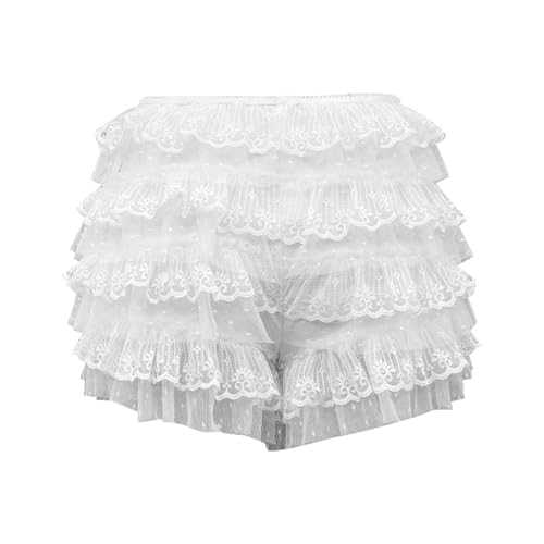 Shorts de encaje gótico elegantes con detalles de volantes 3
