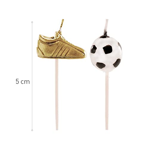 Dekora 345335 Candles Football and Football Boot for Decoration, Multicolour, 6 Pieces